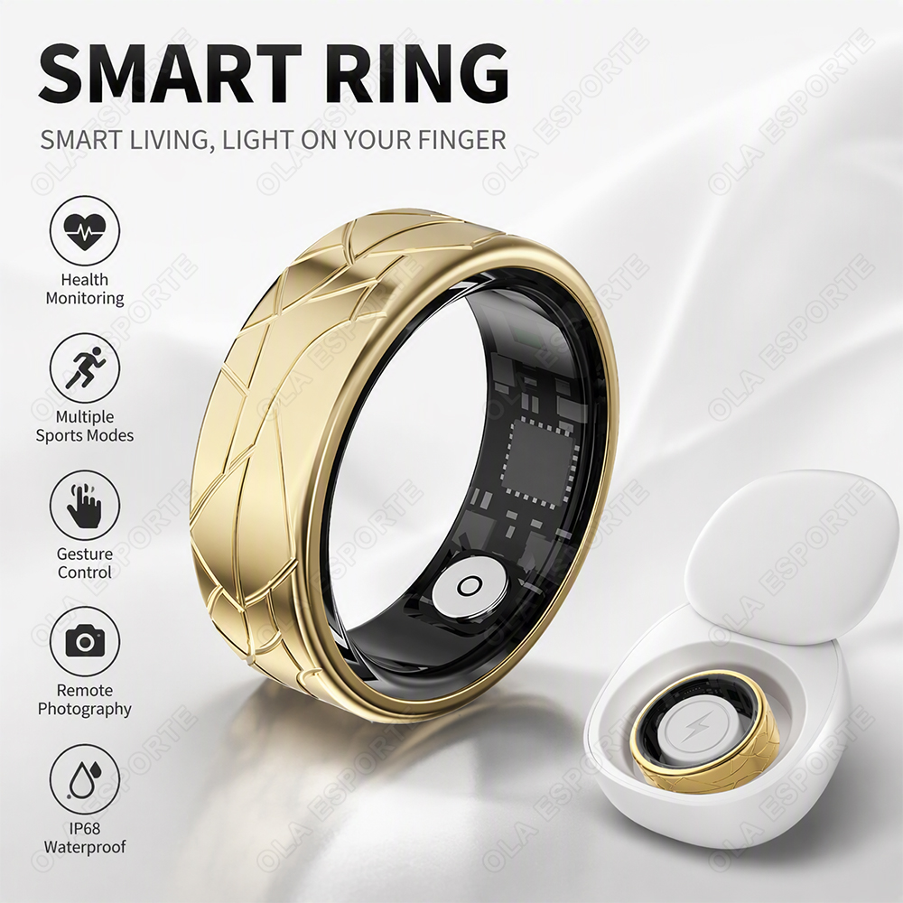 Blood Pressure Monitor - Bague Intelligente en Acier Inoxydable Étanche,